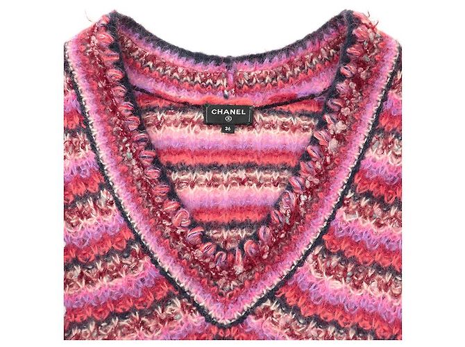 Timeless Chanel Strickpullover aus Alpakamischung Pink - Ansicht 11