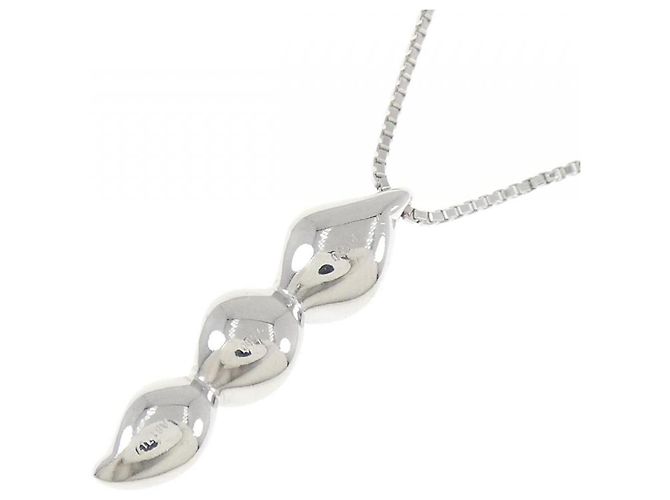 Autre Marque Collana in platino con tre diamanti PT Argento - vista 4