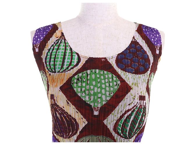 Issey Miyake Completo gonna e top balloon PLEATS PLEASE Marrone Multicolore - vista 4