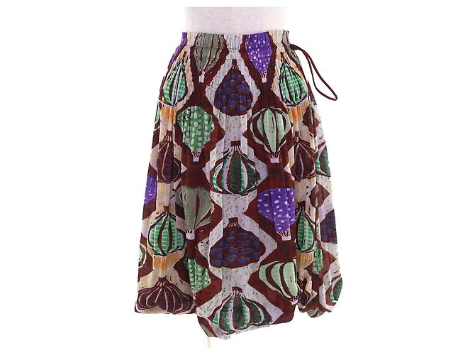 Issey Miyake Completo gonna e top balloon PLEATS PLEASE Marrone Multicolore - vista 5