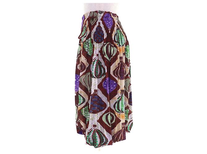 Issey Miyake Completo gonna e top balloon PLEATS PLEASE Marrone Multicolore - vista 6