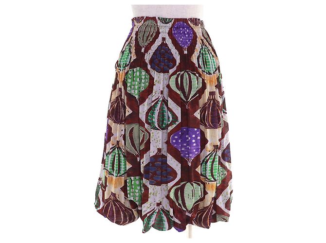 Issey Miyake Completo gonna e top balloon PLEATS PLEASE Marrone Multicolore - vista 7