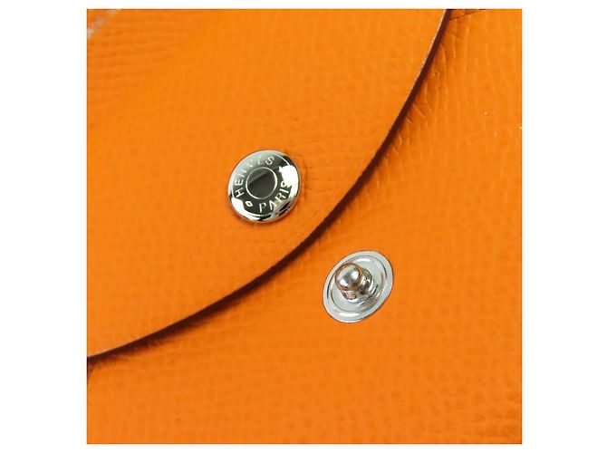 Hermès Tarjetero Hermes Calvi Duo Epsom Naranja - vista 7