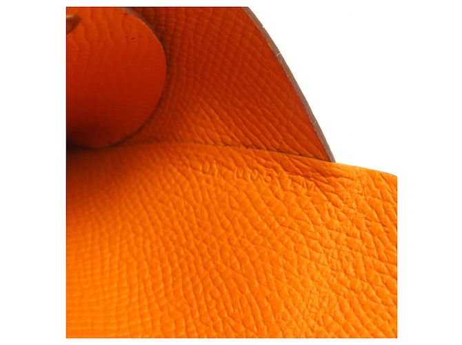 Hermès Tarjetero Hermes Calvi Duo Epsom Naranja - vista 9