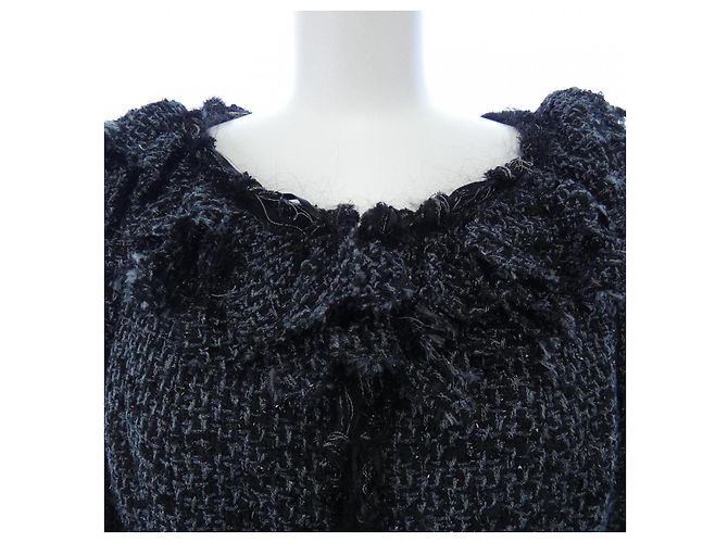 Timeless Chanel Jacke ohne Kragen Schwarz - Ansicht 5