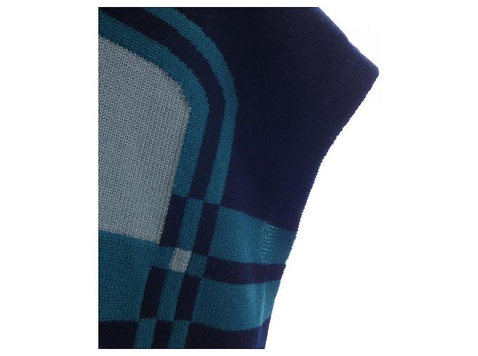 Hermès Hermes 3H2903DO Poncho de Cachemira Azul - vista 6