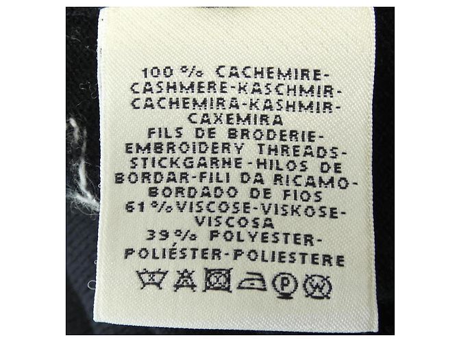 Hermès POSTE ET CAVALERIE Punto de cachemira Negro - vista 3