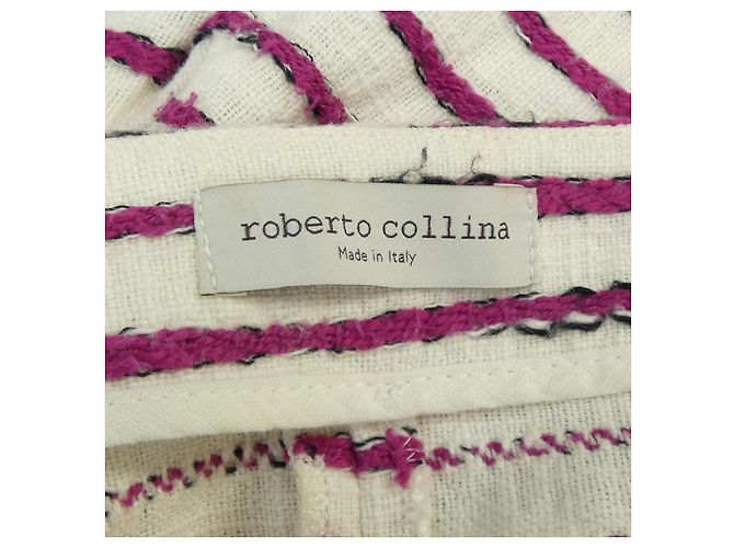 Autre Marque Camiseta de algodón Roberto Collina Rosa Blanco - vista 4