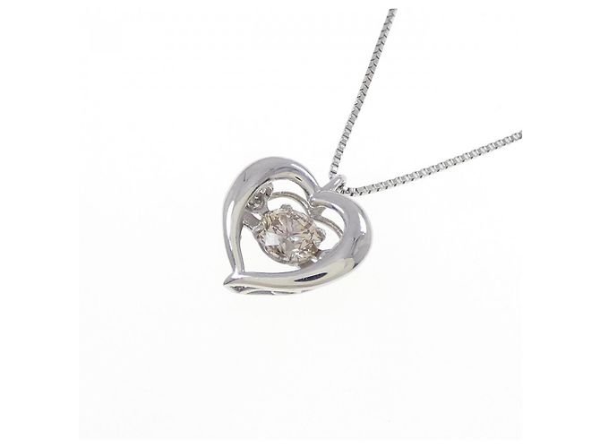 Autre Marque Collana Cuore di Diamanti PT900 PT850 Argento - vista 3
