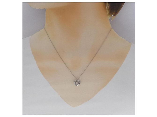 Autre Marque Collana Cuore di Diamanti PT900 PT850 Argento - vista 6