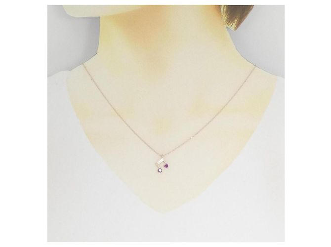Autre Marque Collana in granato in oro rosa K10 - vista 6