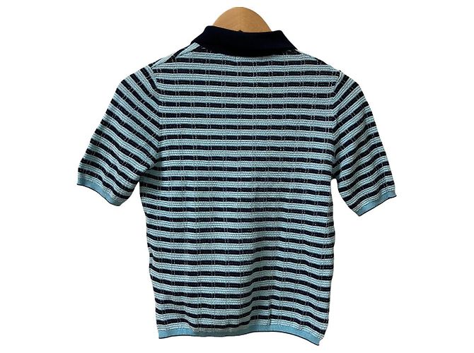 Autre Marque Pullover polo de cuadros de algodón y nailon Macphee TOMORROWLAND Negro Blanco Azul - vista 3