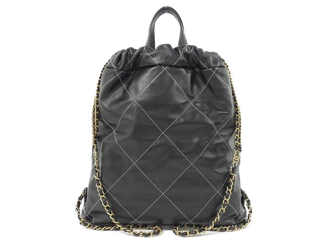 Timeless Zaino Chanel 22 Line Calf Nero Bianco - vista 2
