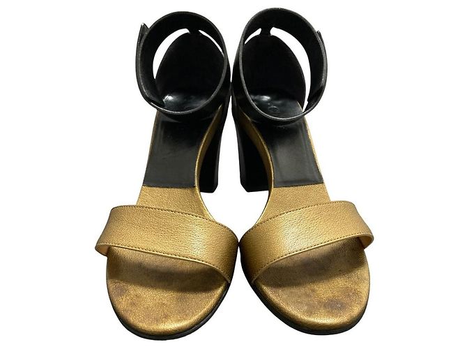 Chloé Sandali in pelle Chloe Nero D'oro Bronzo - vista 2