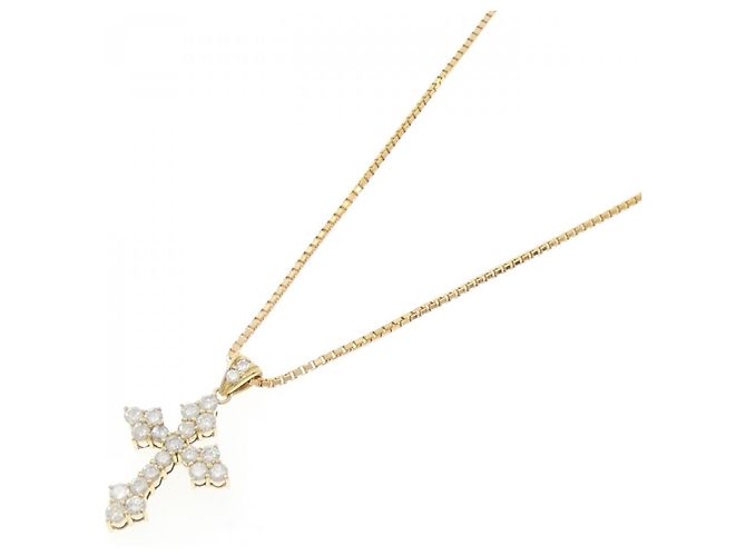 Autre Marque Collana a Croce con Diamanti Au750 D'oro - vista 2