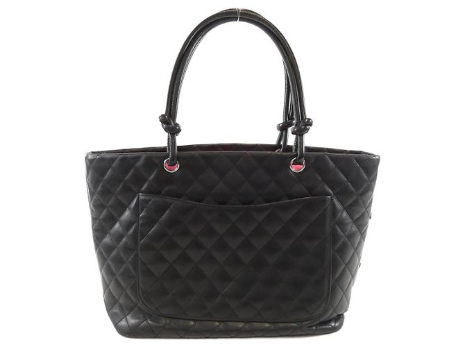 Borsa Chanel Cambon Line in pelle di vitello lucida Nero Silver hardware - vista 2