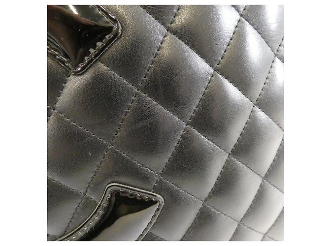 Borsa Chanel Cambon Line in pelle di vitello lucida Nero Silver hardware - vista 5