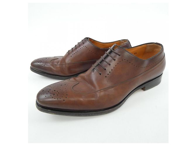 Autre Marque Santoni Leder Derby Schuhe Braun - Ansicht 3