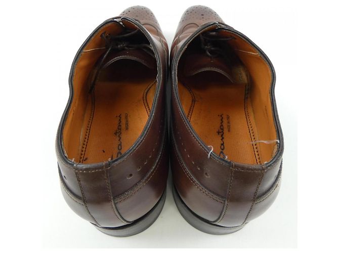 Autre Marque Santoni Leder Derby Schuhe Braun - Ansicht 6