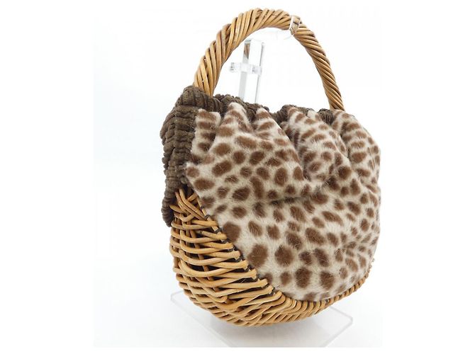 Autre Marque ebagos gewebte Handtasche Braun Beige - Ansicht 2