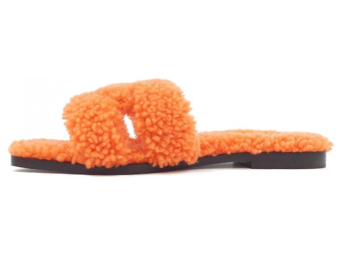 Hermès Hermes Shearling-Sandalen Orange - Ansicht 2