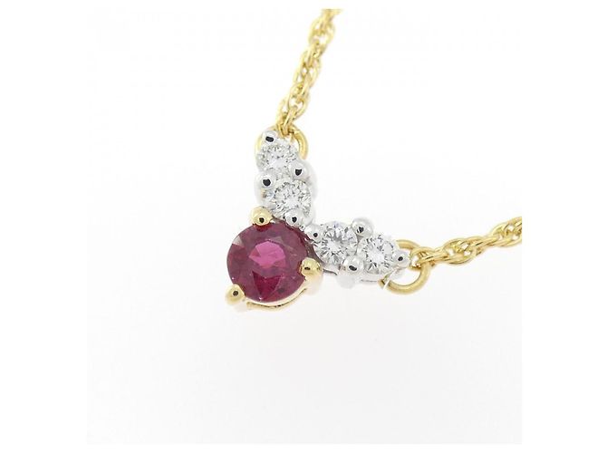 Collana Mikimoto in Au750 con Rubino e Diamanti Rosso - vista 3