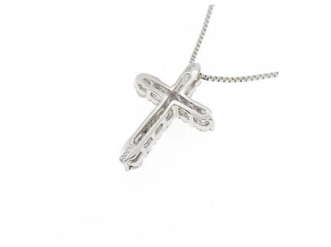 Autre Marque Collana a Croce con Diamanti Pt900 Pt850 Argento - vista 4