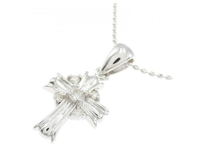 Autre Marque Collana a Croce con Diamanti Au750 Argento - vista 3