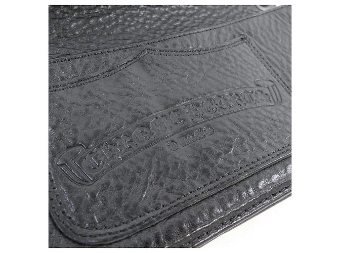 Autre Marque Cartera Chrome Hearts LNG SNGL FOLD TIPS Leather 925 Negro - vista 3