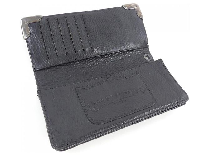 Autre Marque Cartera Chrome Hearts LNG SNGL FOLD TIPS Leather 925 Negro - vista 4