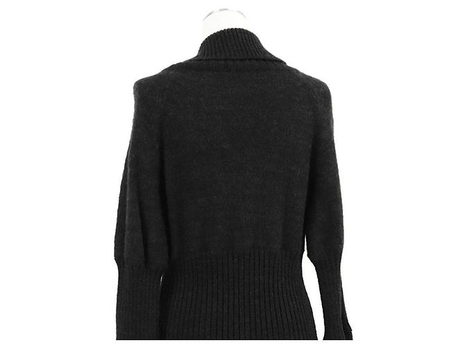 Timeless Chanel 08A P33445 Strickkleid aus Kaschmir und Alpaka Braun Anthrazitgrau - Ansicht 15