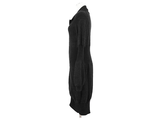 Timeless Chanel 08A P33445 Strickkleid aus Kaschmir und Alpaka Braun Anthrazitgrau - Ansicht 6