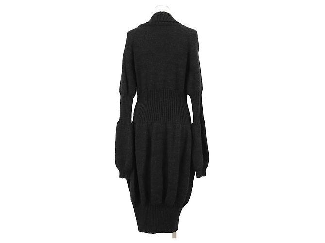 Timeless Chanel 08A P33445 Strickkleid aus Kaschmir und Alpaka Braun Anthrazitgrau - Ansicht 7