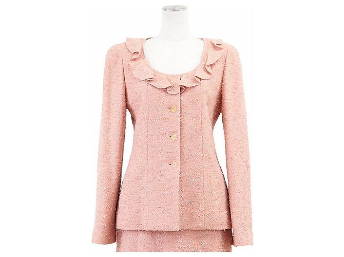Timeless Conjunto de tweed de mezcla de lana Chanel Rosa - vista 12
