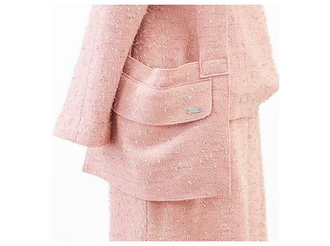 Timeless Conjunto de tweed de mezcla de lana Chanel Rosa - vista 13