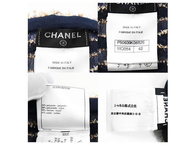 Timeless Chaqueta de tweed de punto Chanel P50939 Azul - vista 10