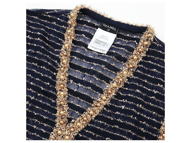 Timeless Chaqueta de tweed de punto Chanel P50939 Azul - vista 11