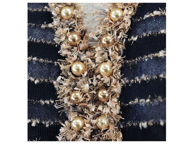 Timeless Chaqueta de tweed de punto Chanel P50939 Azul - vista 12