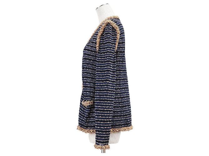 Timeless Chaqueta de tweed de punto Chanel P50939 Azul - vista 15