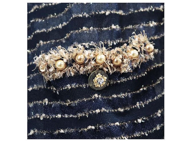Timeless Chaqueta de tweed de punto Chanel P50939 Azul - vista 17