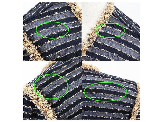 Timeless Chaqueta de tweed de punto Chanel P50939 Azul - vista 4