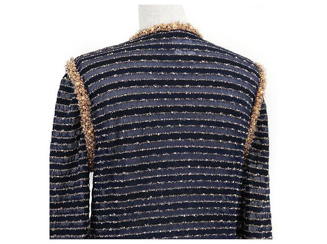 Timeless Chaqueta de tweed de punto Chanel P50939 Azul - vista 6
