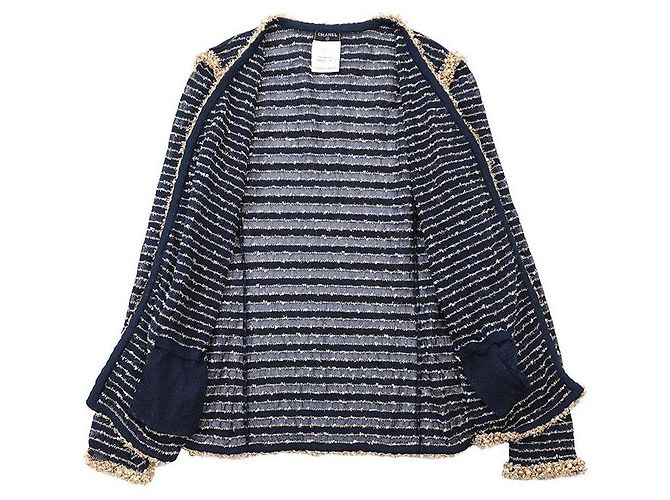 Timeless Chaqueta de tweed de punto Chanel P50939 Azul - vista 8
