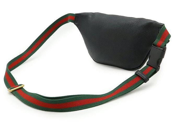 Borsa a tracolla Gucci Print Small in pelle Nero Rosso Verde - vista 2
