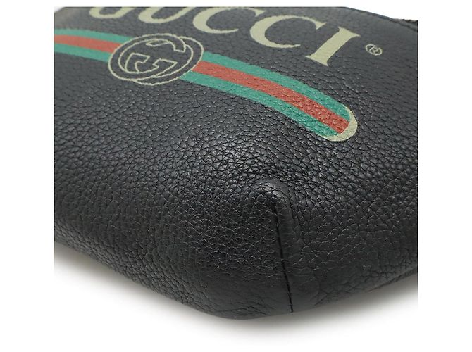Borsa a tracolla Gucci Print Small in pelle Nero Rosso Verde - vista 3