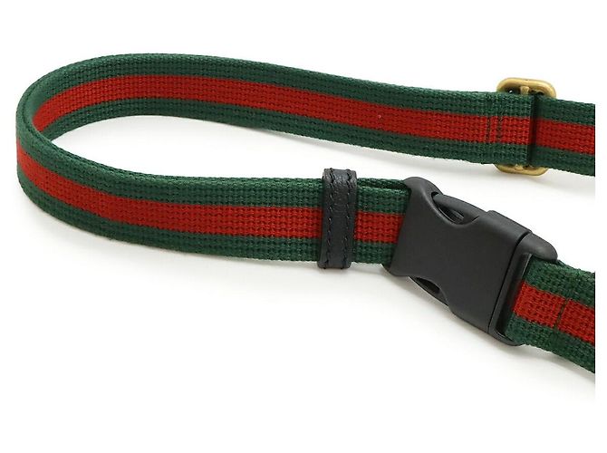 Borsa a tracolla Gucci Print Small in pelle Nero Rosso Verde - vista 4