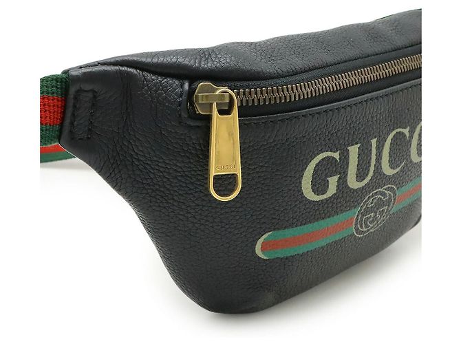 Borsa a tracolla Gucci Print Small in pelle Nero Rosso Verde - vista 5