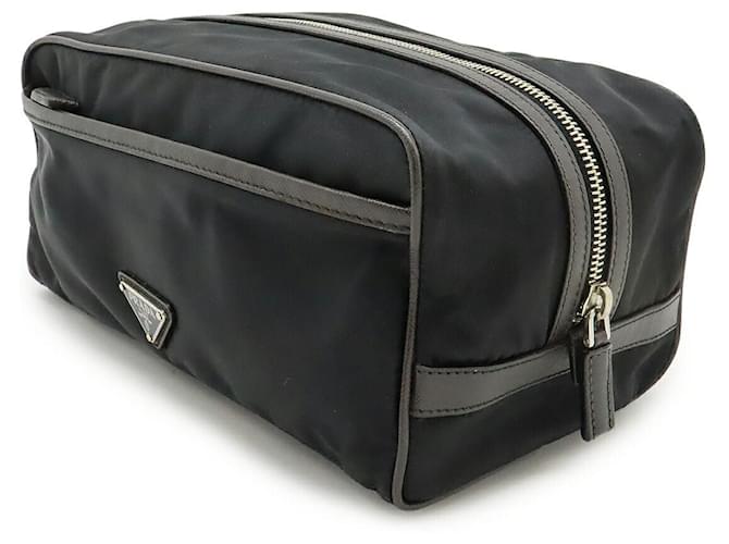 Clutch in nylon Prada Nero Marrone scuro - vista 2