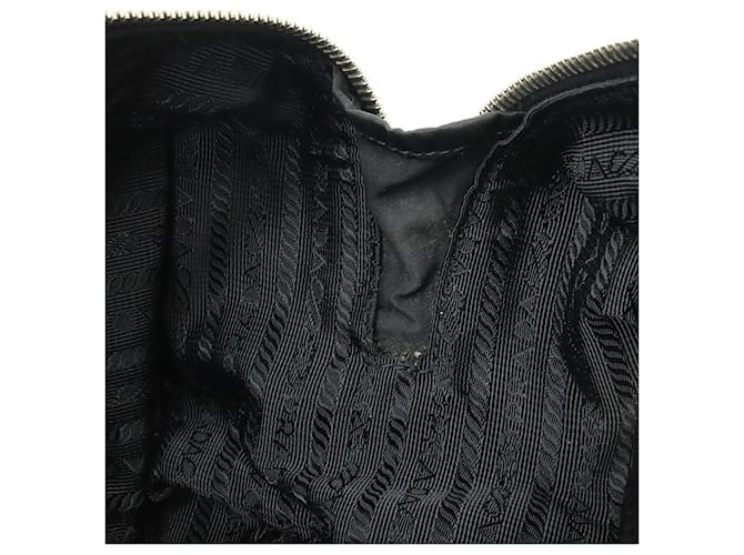 Clutch in nylon Prada Nero Marrone scuro - vista 7