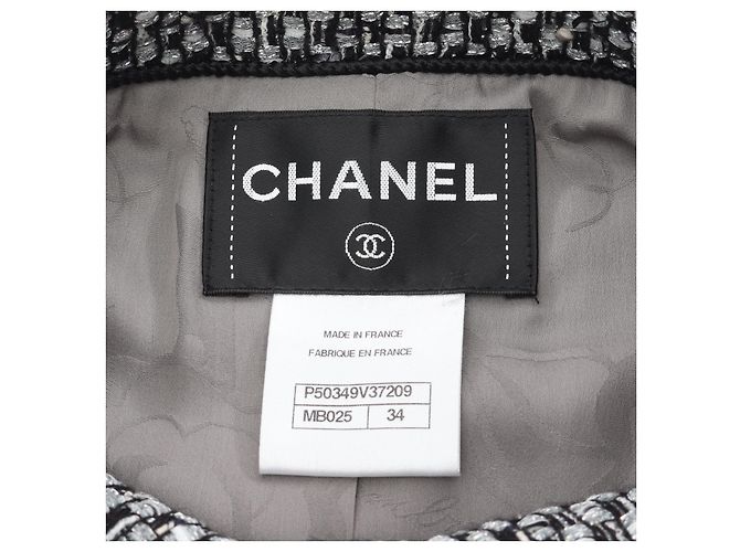 Timeless Chaqueta sin cuello de tweed CHANEL Lame Fantasy Negro Plata Multicolor - vista 3
